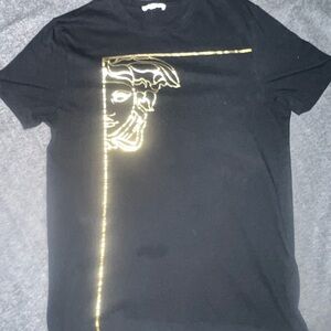 Versace Black Tee with Gold Graphic